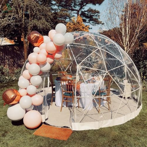 KYZTMHC Tente de Jardin 12 x 7,2 Pieds, Tente à Bulles, Serre de Jardin, Tente Transparente de Jardin, avec 2 guirlandes Lumineuses de 10 m, pour dîner, Camping, Observation des étoiles