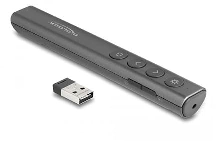 Presentador láser USB Antracita, Funciones de Puntero, operación inalámbrica, Ideal para presentaciones y conferencias.