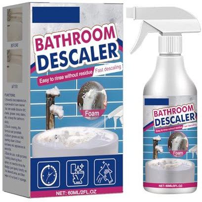 Spray Anticalcare per Bagno,Detergente per Macchie Ostinate,Detergente Multifunzione per Cabina Doccia WC Bagno,Stubborn Stains Cleaner,Bathroom Descaler Foam,Multipurpose Descaler Bathroom Cleaner