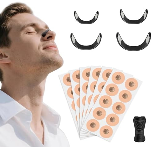 Bande Nasale Magnétique, 60 Pièces de Aimant nez Respiration, Nose Strips Magnetic, Aimant Anti Ronflement Améliorent la Qualité du Sommeil et le Confort Respiratoire (Noir)
