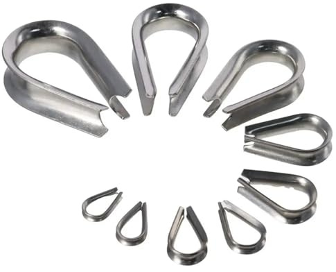 100 pezzi 4-8 mm ditali for funi metalliche 304 in acciaio inossidabile argento morsetto ad anello for a forma di U Per Funi Metalliche(5mm)