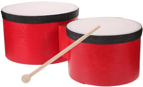 HONITANO Set di Strumenti a Percussione Orff per Bonghi e Tamburo 5-6 Pollici, Battito Morbido da 5 a 9 Anni, Strumento Musicale Educativo per Sviluppo Motorio e Musicale
