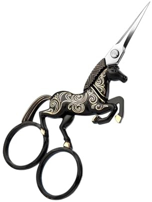 Tijeras bordadoras - Cizallas para tela con forma de caballo - Tijeras para acolchar - Para confección, remiendos, manualidades en papel, reparación textil, taller doméstico, estudio de arte