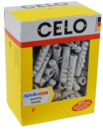 Celo Universaldübel F 12x60mm für allgemeine Befestigungen - Dübel mit 4-fach Spreizung, Nylon grau - 25 Stück