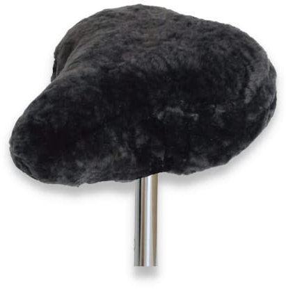 Leibersperger-Felle Fahrradsattelbezug aus hochwertigem Lammfell Gr. M – Geeignet für Jede Jahreszeit – Einfache Montage - Universelle Passform – Sehr pflegeleicht (Schiefer)