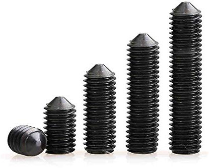 BOZONLI Pernos Punta Cónica Tornillos Sin Cabeza - Acero Carbono Hexagonal Tornillos de Fijación Rosca Métrica Allen Clavos Prisioneros Tornillo, M5*5mm,100 piezas