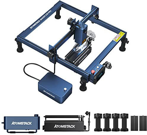 ATOMSTACK A30 PRO Máquina de grabado láser 160W, 33W potencia láser de alta energía, corte láser de madera con F30 Pro Air Assit, R3 Pro rodillo rotativo láser, soporte para grabado offline