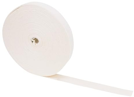Mandala Crafts Natural Cotton Twill Tape Ribbon - 3/8 Inch Wide 50 Yards Herringbone Bias Tape for Sewing, Seam Binding, Ribbon Trim, and Natural Cotton Webbing