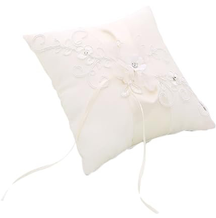 Abaodam Ringkissen Für Die Zeremonie Ringkissen Für Ringträger Ringkissen Mit Bändern Verlobungsringkissen Weiß Schleife