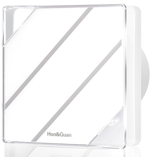 Hon&Guan Smart 100mm Bathroom Extractor Fan with Humidity Sensor, Timer, Automatic Operation, 4 Inch Silent Extractor Fan Bathroom 10W 95m³/h