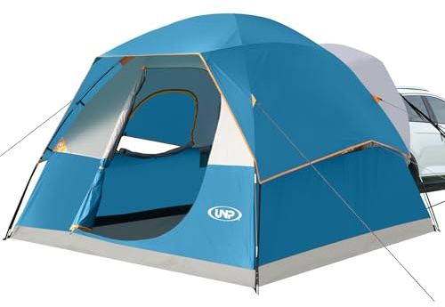 UNP SUV Dome Tent for Camping, Outdoor 6 Person Car Camping Tent, Easy Set Up SUV Tailgate Tent with Rainfly 10' x 10' Vehicle Camping Tent
