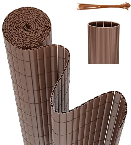 Hebitod - Tappeto protettivo in PVC per esterni, recinto frangivista 140x400 cm con triplo rinforzo, protezione per balcone con fascette, rivestimento per balcone, protezione dal vento per balcone