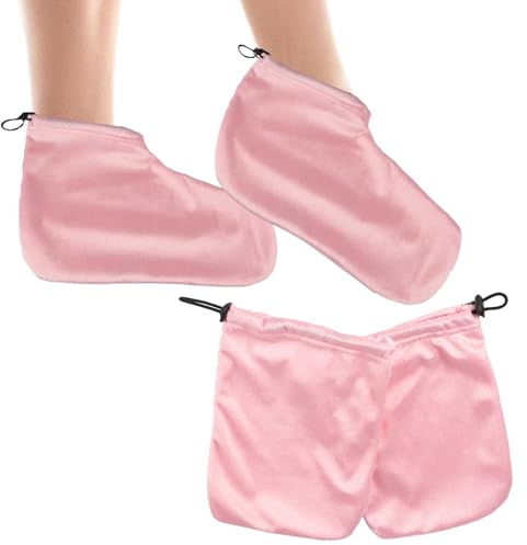 Guantes Hidratantes Para Manos Y Botas De Cera Para Pies - Fundas Térmicas Transpirables Con Abertura Elástica, Ideales Para Aplicar Cremas De Gel Y Cuidado Nocturno - Material Y Reutilizable