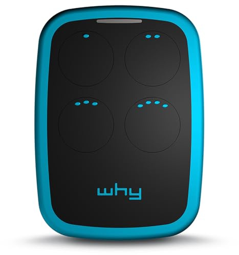 WHY EVO NOA Sky Blue - Mando a distancia multifrecuencia de 280 a 868 MHz, con código variable, código fijo y autoaprendizaje, 4 en 1, abre-puertas, mando a distancia para garaje, portón programable