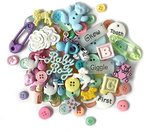 Buttons Galore and More Collection Round Novelty Buttons & Embellishments Based on Variety of Themes, Holidays and Seasons for DIY Crafts, Scrapbooking, Sewing, Cardmaking and other Projects – 50 Pcs