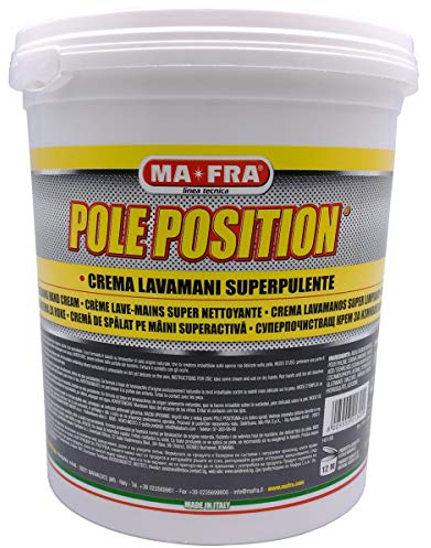 MAFRA, Pole Position, Crema Lavamani Bianca Professionale Superpulente, Rimuove lo Sporco più Ostinato, Elimina Tracce di Olio e Grasso dalle Mani e Unghie, Delicato sulla Pelle, Formato da 1 kg