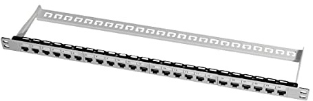2direct GmbH Logilink Keystone Panel 0.5U, 24 Puertos, Blindado, Gris