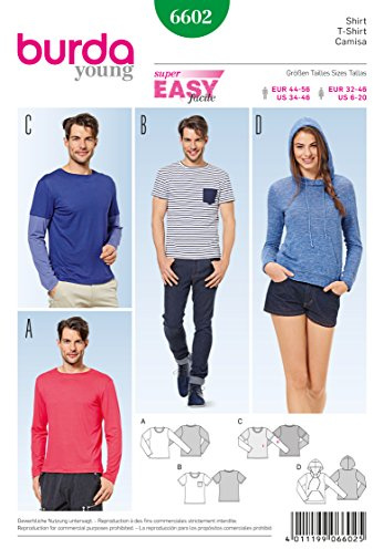 Burda B6602 Patron de Couture T-Shirt Papier Blanc 19 x 13 x 1 cm