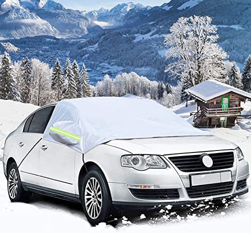 iKALULA Frontscheibe Abdeckung, Auto Scheibenabdeckung Winterschutz Faltbare Abnehmbare Windschutzscheiben Autoabdeckung Winterabdeckung Eisschutzfolie für gegen Schnee Frost und Sonne, 130 * 220cm