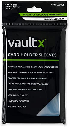 Vault X Trading Card Holder Sleeves, Team Bags for Rigid Toploaders and Semi Rigid Card Holders, Soft, High Clarity, Collectible Card Games, Sports, TCG (100 Pack)