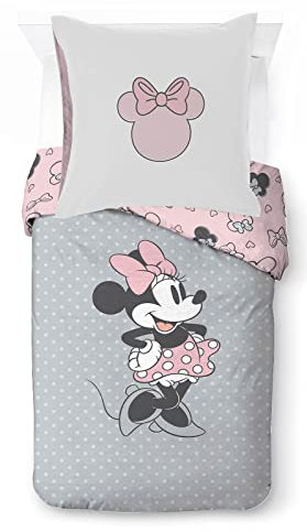 Jay Franco Disney Minnie One of a Kind 100% Baumwolle Kinderbettwäsche-Set 135x200 cm Einzelbettgröße - Bettbezug + Kissenbezug 80x80 cm