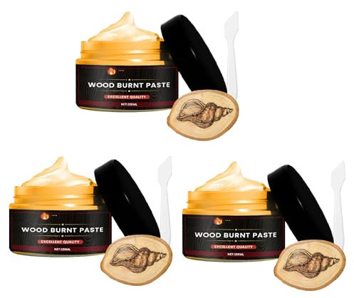 Genikeer Pâte Torche Brûlante, 120ml Torch Paste Bois, Torch Paste Burning Wood pour La Création Pyrogravure, Gel De Combustion du Bois, Marqueur De Brûlure Crème Gravure Non Toxique