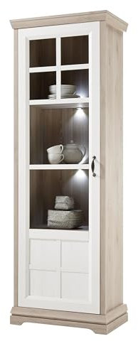 moebel-dich-auf Stauraumvitrine Bellevue (im romantischen Landhaus-Look, Höhe 208 cm)