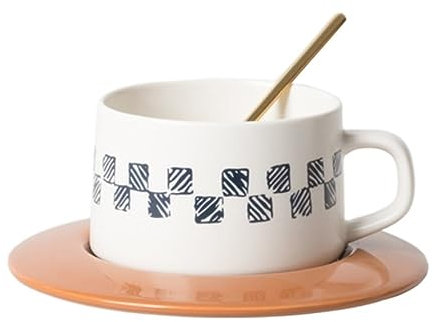 BBCBBZ Mjölkkaffekopp Vintage keramiskt fat Set Design Kaffekopp Kantläsning av hushållsartiklar