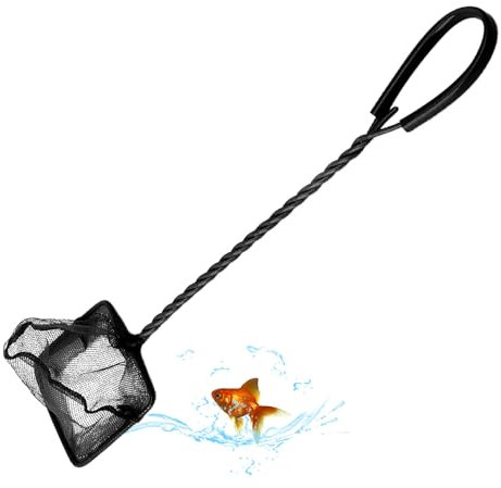 1Pcs Green Aquarium Fishing Net - Soft Fine Mesh, Small Mesh Fish Catch Nets with Plastic Handle for Fish Tanks Small Koi Ponds and Pools