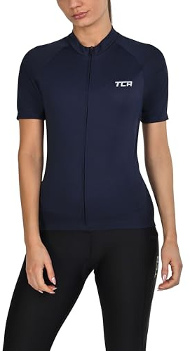 TCA cykeltröja för kvinnor – lätt kortärmad cykelskjorta – atletisk passform cykeltröja med 3 cykelbakfickor