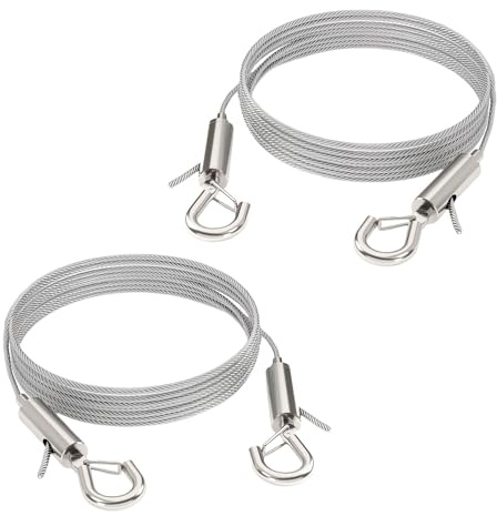 Kit de fil de suspension avec longueurs réglables de 1 m et 2 m avec un petit et un grand crochet pour art et vitrage