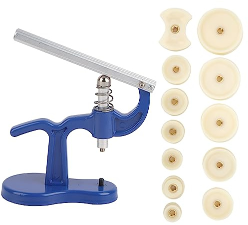 QANYEGN Klockpressverktyg, professionellt klockreparationssats, handpressat pressverktyg i legering, reparationsverktyg med 12 st. stansar för olika typer av klockor