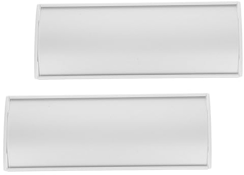 KOMBIUDA Set 2 Targhette per Porta Ufficio in Lega di Alluminio Argento 21x8 Cm, Cartelli Identificativi per Porte D’ingresso Aziendali, Montaggio senza Attrezzi e Personalizzazione Rapida