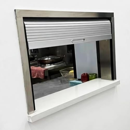 White ABS Plastic Tambour Door, Folding Shutter Cabinet Door for Small Closet, Roll-Up Design with Handle & Track, 51x97cm (20x38in) - Durable Kitchen Storage Solution