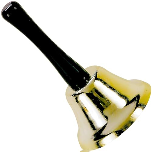 Santa's Golden Jingle Metal Hand Bell - 3 (Pack of 1) - Festive Christmas & Holiday Decor Accessory