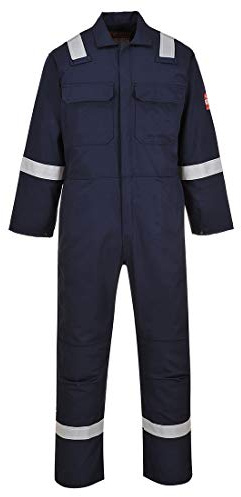 Portwest Bizweld Iona Coverall Overall Work Fire PPE Protective Wear Safety Boiler Suit ASTM NFPA ARC 2, Navy, Medium