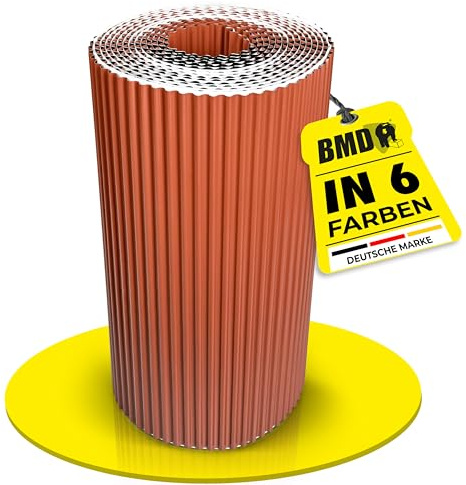 BMD Kaminanschlussband | 6 Farben | 300 mm x 5 m | ziegelrot RAL 8004 | Wandanschlussband | UV-beständig | Butylkleber selbstklebend | Schornstein | Dachfenster | Erker | Kamin | Dach | Wand