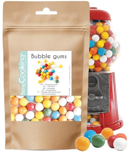 ScrapCooking - Recharge Machine Bubble Gums - Sachet 250 g - Chewing Gums Ronds Multicolores pour Appareil Chewing Gum Vintage - Bonbon Boule - 0468