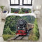 ZOANEN Bettwäsche 135x200cm Dampfzug Industriezeit Dampfmaschine Zug Vintage Eisenbahn Lokomotive Eisenbahn,3 teilig microfaser Bettwäsche Bettbezüge mit Reißverschluss und 2 mal 50x80cm Kissenbezug