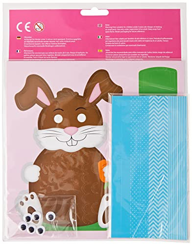 Ursus 28210004F - Flechtmotive Ostern, 4 Figuren mit Wackelaugen, ca. 12 x 17 cm, mehrfarbig, one size