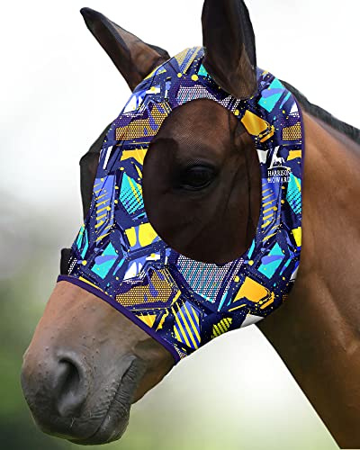 Harrison Howard Flessibilità Maschera tafano Comfort eccellente con protezione UV Maschera tafano standard per mix cavallo-graffiti (M)