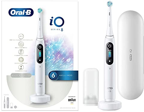 Oral-B Braun iOM8.1A1.1BD IO 9 Elektrinis Dantų ŠepetÃ„â€”lis Baltas Alabaster