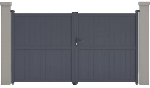 Portail aluminium Maurice - 299.5 x 155.9 cm - Gris