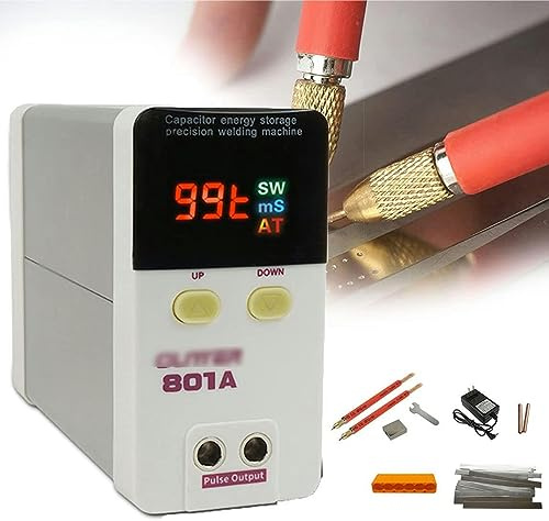 Soldador por Puntos, soldadora de batería 801A 18650 con Pantalla de Pulso y Corriente, estación de Soldadura de Alta Potencia para Soldadura por Puntos, Soldadura a presión, remachado