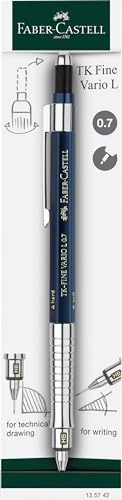 Faber-Castell 135742 - Matita meccanica TK-Fine Vario L 0,7 mm, Indaco, mina con meccanismo morbido/duro
