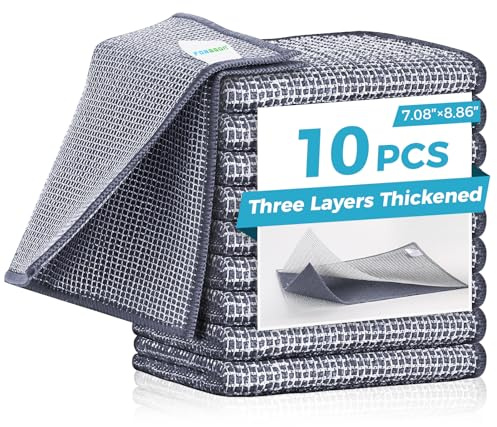 Forggon icke repad tråddisktrasa, ny uppgradering 3-lager, 10 st, 18 cm x | Multifunktionell rengöringsduk av ståltråd, hållbar återanvändbar design, säkert skrubbar hård smuts utan att repa ytor