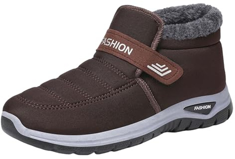 Chaussures d'hiver pour homme - Doublure chaude et imperméable - Bottes de neige antidérapantes en peluche avec fermeture éclair - Bottes épaisses et courtes - Bottes thermiques - Bottes d'hiver