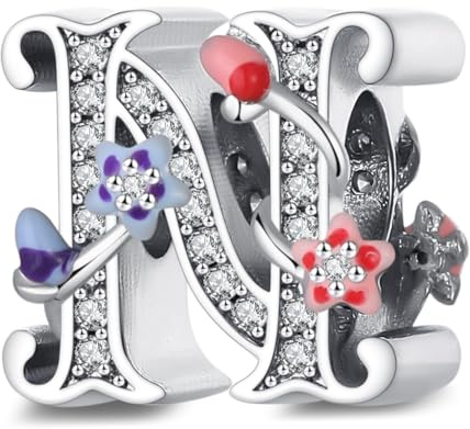 XWN Letra Charms Abalorios A-Z Alfabeto Colgante para mujer, plata de ley 925, compatible con pulseras y collares Pandora, compatible con pulseras europeas para mujeres y niñas