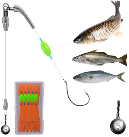 Angelzubehör, Neues 2025-Modell Angelhaken Set mit fünf Downshot-Haken und Enthält EIN einfach handhabbares Angelhaken Set, das die Anforderungen an Verschiedene Angelplätze deckt (1)