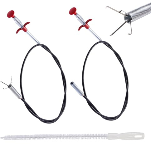 msymsyu Pince à griffes 3 pièces Déboucheur de canalisations en spirale avec kit de débouchage de 60 cm et 160 cm Brosse de nettoyage 45 cm Nombreuses possibilités d'utilisation Idéal pour libérer les